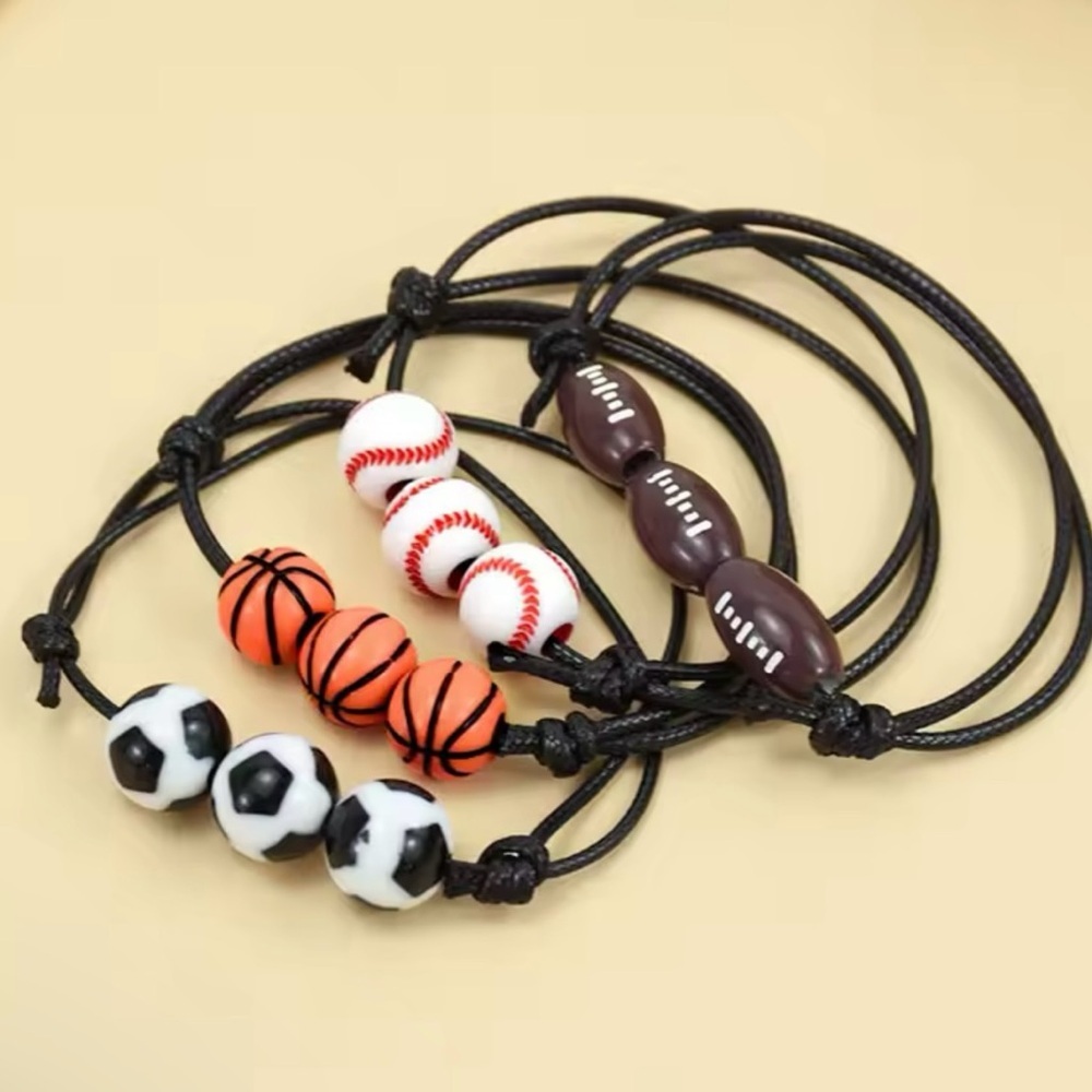 Baseball Braided Bracelet Adjustable Wrist Rope Bracelet